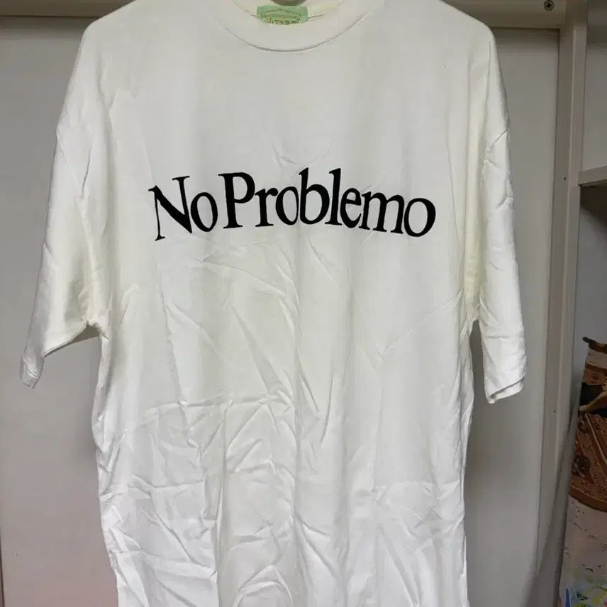 [BUNJANG]  Aries No Problemo Short Sleeve T-Shirt White / 에리즈 No Problemo 반팔 티셔츠 화이트