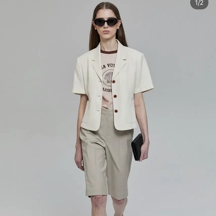 [BUNJANG] Dunst Classic Cropped Jacket / 던스트 반팔 자켓 CLASSIC CROPPED JACKET