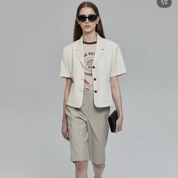 [BUNJANG] Dunst Classic Cropped Jacket / 던스트 반팔 자켓 CLASSIC CROPPED JACKET