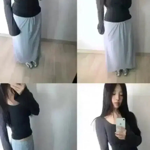[BUNJANG] HUFUE LILOU Earring Long Top Charcoal / 흐프이 리리우 이알로이지 sellou long top 차콜