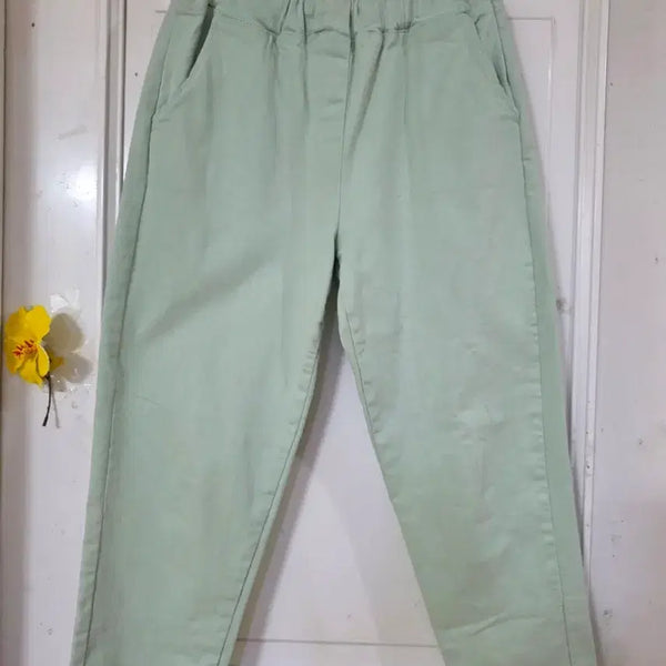 [BUNJANG] Mint Banding Wide Leg Cotton Pants / 봄. 여름. 고급스러운 핏이이쁜  면. 스판 밴딩 면베기통바지