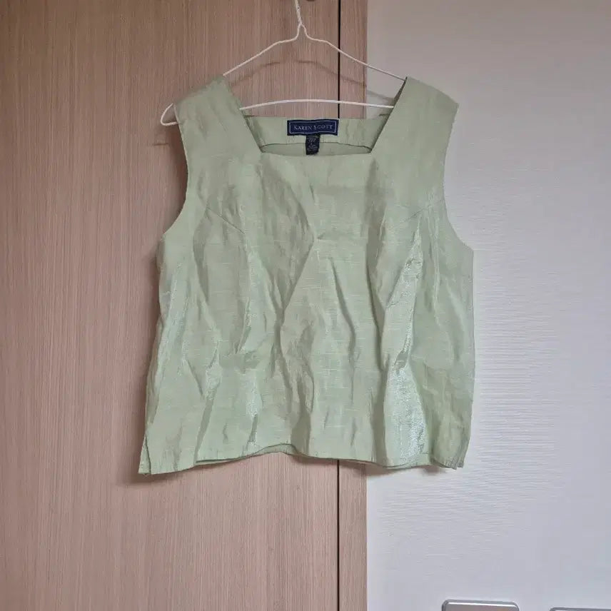 [BUNJANG] Mint Blouse with Subtle Pearl Sheen (Size 77) / 은은한펄감 블라우스 민트색 77