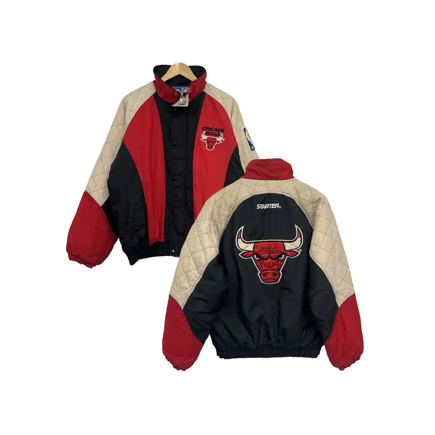 [BUNJANG] Vintage Chicago Bulls Big Logo Old School Jumper - Size 105 (L) / [105] 90s 스타터 NBA 시카고불스 빅로고 올드스쿨 점퍼
