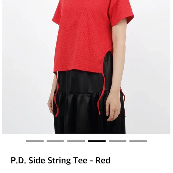 [BUNJANG] SUNNECT P.D. Side String Tee - Red / [SUNNECT] P.D. Side String Tee - RED