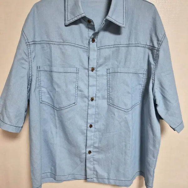 [BUNJANG] Denim Shirt / (새상품) 데님셔츠 데님남방 루즈핏셔츠 반팔셔츠
