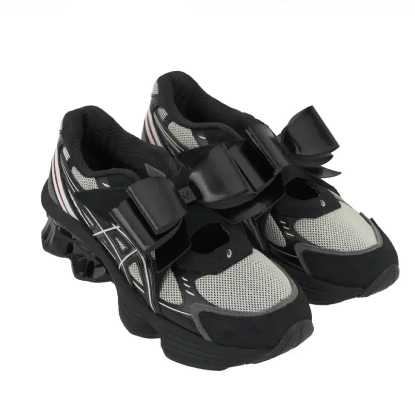[BUNJANG] ASICS Gel-Kinetc Ribbon Sneakers Grey Black / [새상품 230] 슈슈통 아식스 젤 키네틱 리본 스니커즈 그레이 블랙