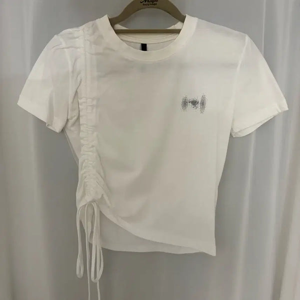 [BUNJANG] Flare Up Shirring Short Sleeve T-Shirt / [Flare up] 플레어업 셔링 반팔티