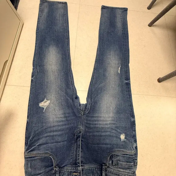 [BUNJANG] Men's Distressed Wash Jeans / 데미지 워싱 청바지 남성