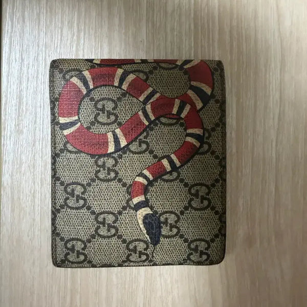 [BUNJANG] Gucci King Snake Print GG Supreme Bifold Wallet / 구찌 스네이크 반지갑(구찌 킹스네이크 프린트 GG 슈프림 반지갑 )