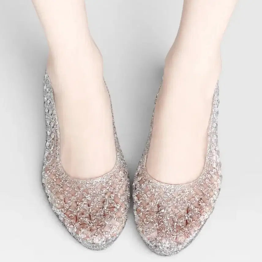 [BUNJANG] Clear Jelly Shoes Silver Glitter / 투명 젤리 슈즈 실버 글리터