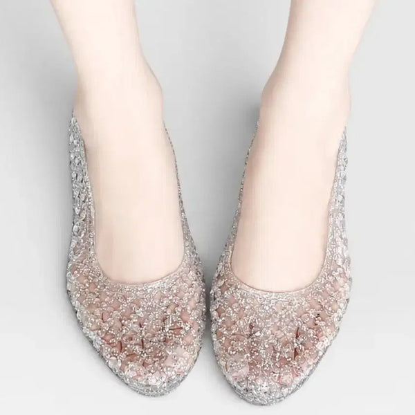 [BUNJANG] Clear Jelly Shoes Silver Glitter / 투명 젤리 슈즈 실버 글리터