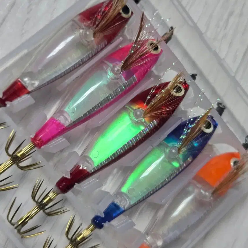 [BUNJANG] Premium Laser UV Fluorescent Eging Lure Set (8cm) / 쭈꾸미 갑오징어 에기 8cm 쭈갑 레이저 uv 형광 에기 세트 프리미엄