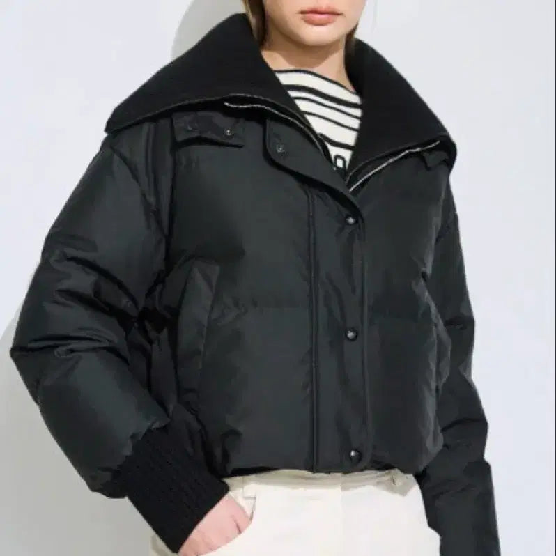 [BUNJANG] TIME REB:BLOCK Goose Padded Hoodie / 타임 리브 블록 후드 구스패딩 한섬