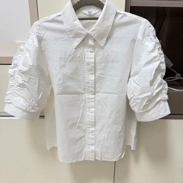 [BUNJANG] CC Collect White Puff Sleeve Shirt / CC콜렉트 화이트 퍼프 소매 셔츠(55)