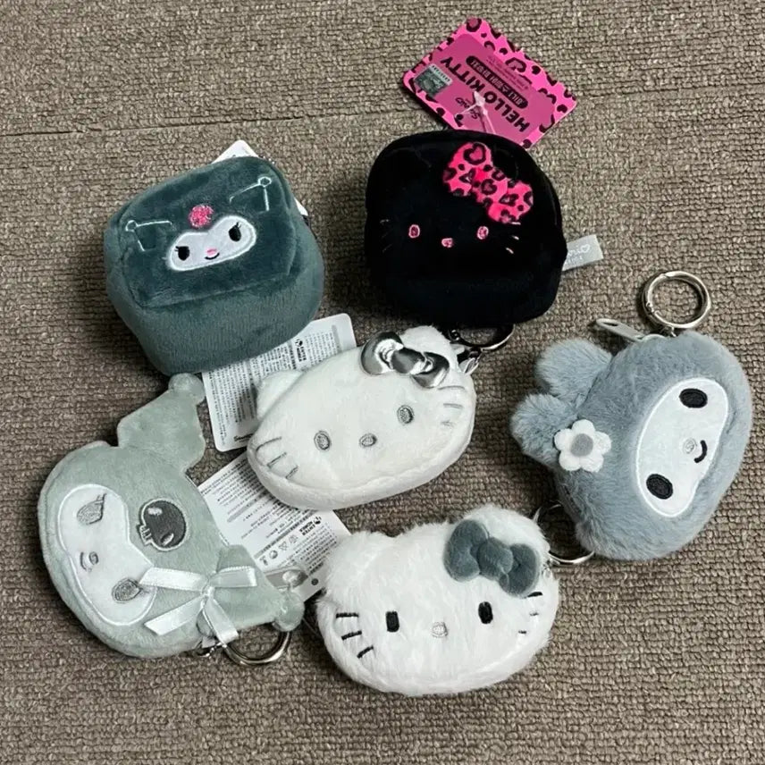 [BUNJANG] Sanrio Hello Kitty Kuromi My Melody Mini Pouch Keyring Set (6 Types) / [세트] 산리오 헬로키티 쿠로미 마이멜로디 미니 파우치 키링 7종