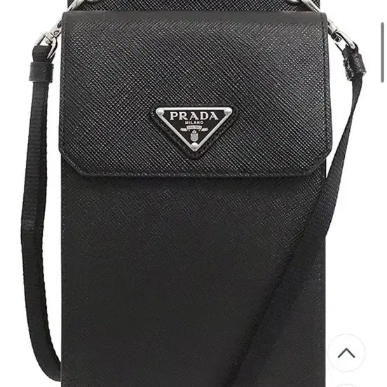 [BUNJANG] Prada Triangle Logo Saffiano Leather Smartphone Holder Black / 프라다 삼각로고 사피아노 레더 스마트폰 홀더 블랙