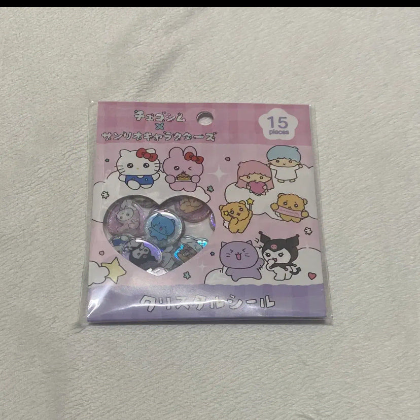 [BUNJANG] Sanrio Saishin Crystal Seal Glass Bead Stickers / 산리오 최고심 크리스탈 씰 유리알스티커