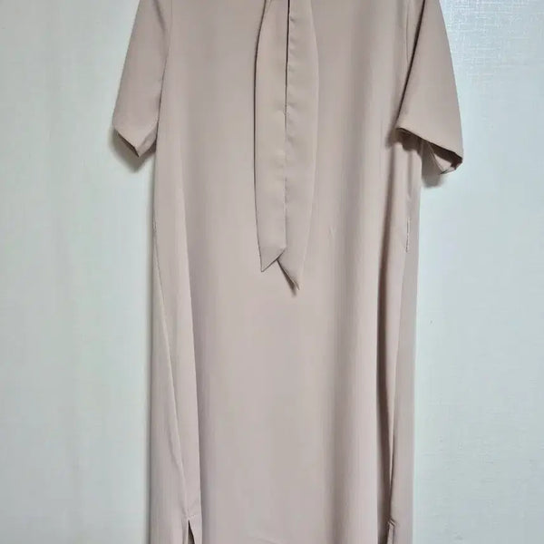 [BUNJANG] Ribbon Detail Long Summer Dress / (새상품) 반팔원피스 롱원피스 여름원피스 리본원피스