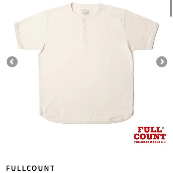 [BUNJANG] Fullcount Henley S/S T-Shirts (Ecru) Size 44 / FULLCOUNT HENLEY S/S T-SHIRTS (Ecru) 44