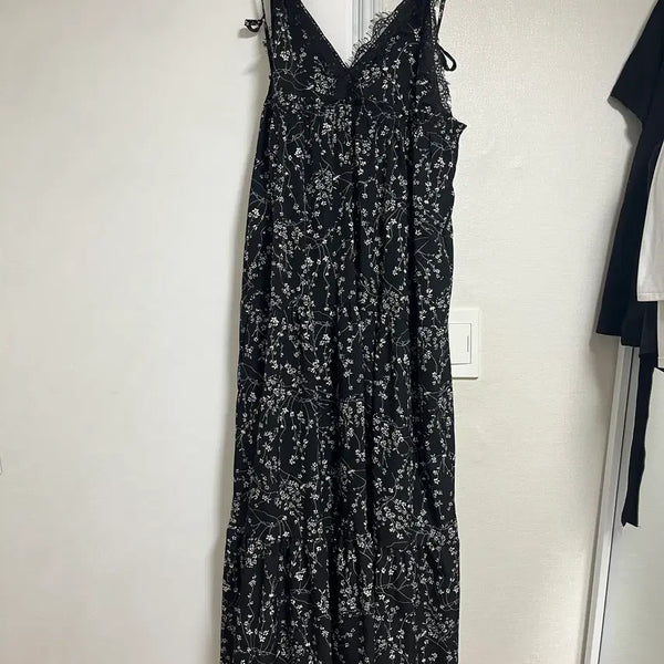 [BUNJANG] Black Long Dress / 검정 원피스 롱 휴양지 나들이 데이트