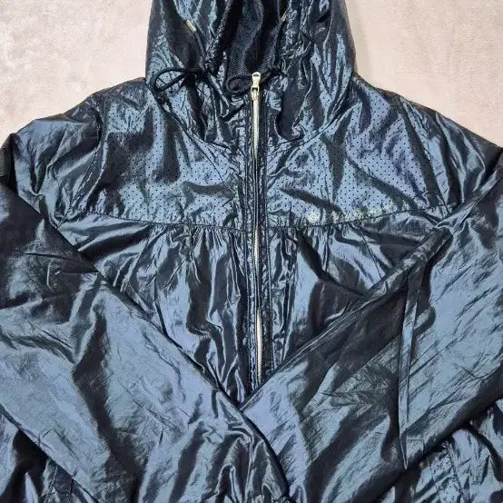 [BUNJANG] ASK Glossy Coated Hooded Windbreaker Jumper Black / ASK 바람막이 점퍼