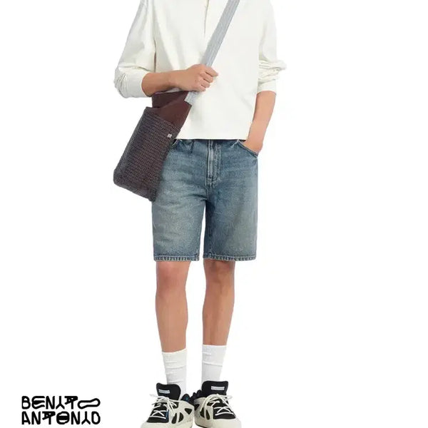 [BUNJANG] Benito Antonio Collection Cropped Fit Polo Cotton Shirt - Scratch White / 크롭핏 폴로 코튼셔츠(신상)