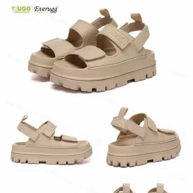 [BUNJANG] UGG Platform Wedge Summer Sandals (Beige/235) / 어그 키높이 통굽 여성 여름 샌들(베이지/235)