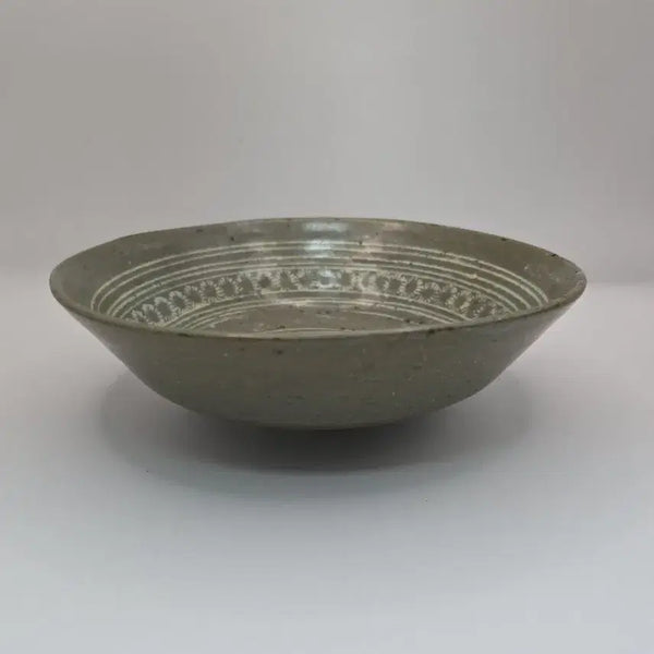 [BUNJANG] Antique Buncheong Ware Inhwa (Incised) Bowl / 골동품 분청자 인화문 발