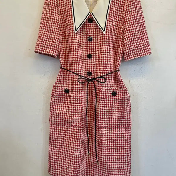 [BUNJANG] MOJO.S.PHINE Tweed Big Collar Short Sleeve Dress (Size 55) / 모조에스핀 트위드 빅카라 반팔원피스55:)하객룩출근룩오피스룩데이트룩