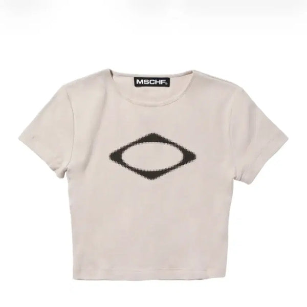 [BUNJANG] Mischief Rhombus Blur T-Shirt Mini Light Beige / 미스치프 롬버스 블러 티셔츠 미니 라이트 베이지