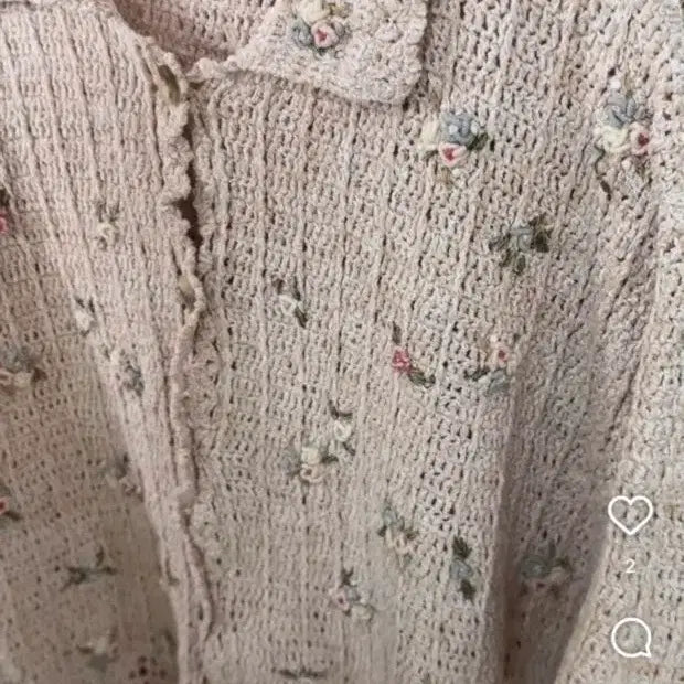 [BUNJANG] Vintage Embroidered Cotton Linen Cardigan / 빈티지 면린넨 자수가디건
