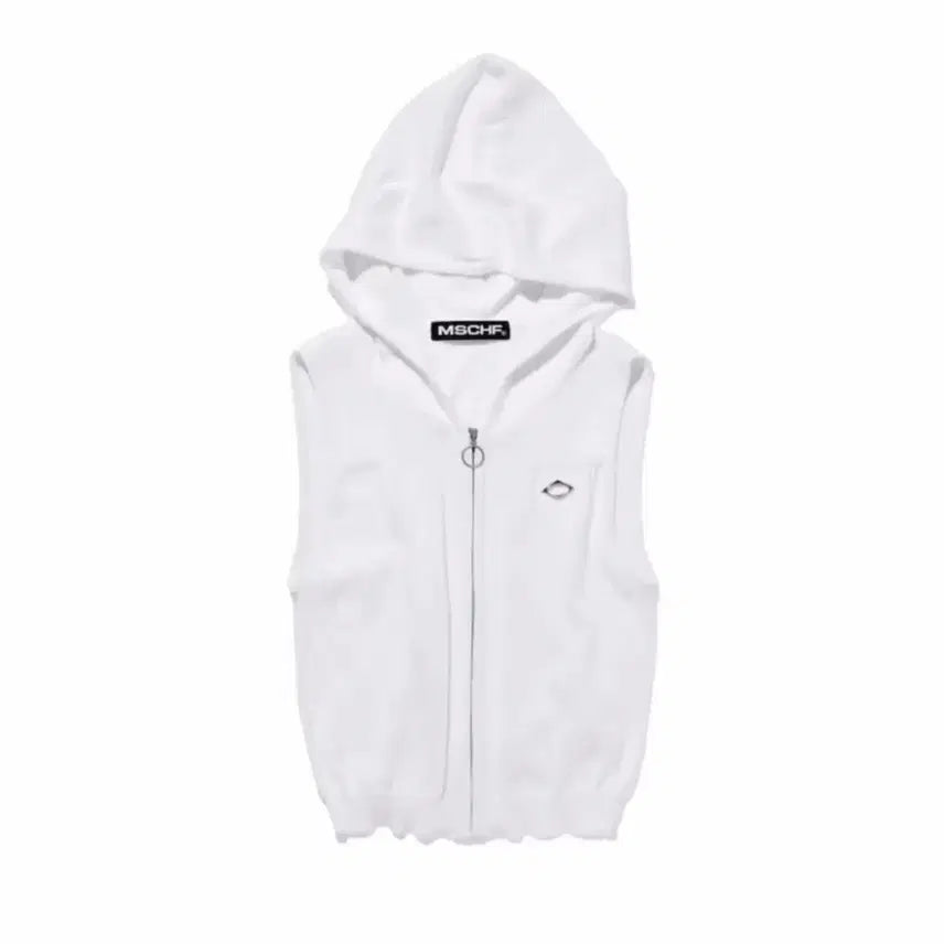 [BUNJANG] Mischief Rhombus Hood Sleeveless White S / 미스치프 롬버스 후드 나시 슬리브리스 화이트 S