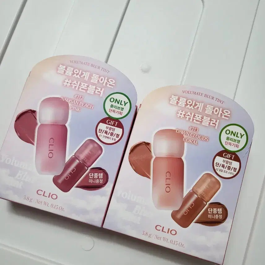 [BUNJANG] Clio Chiffon Blur Tint (112 Namsan Peach Pink, 113 Dawn Cloud Coral) / 클리오 쉬폰 블러 틴트 112 남산 피치 핑크.113 던 클라우드 코랄