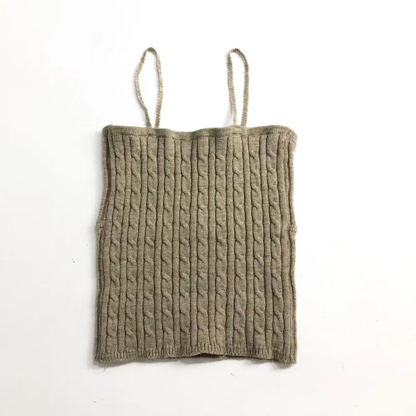 [BUNJANG] Cable Knit Crop Top / 케이블 니트 크롭탑