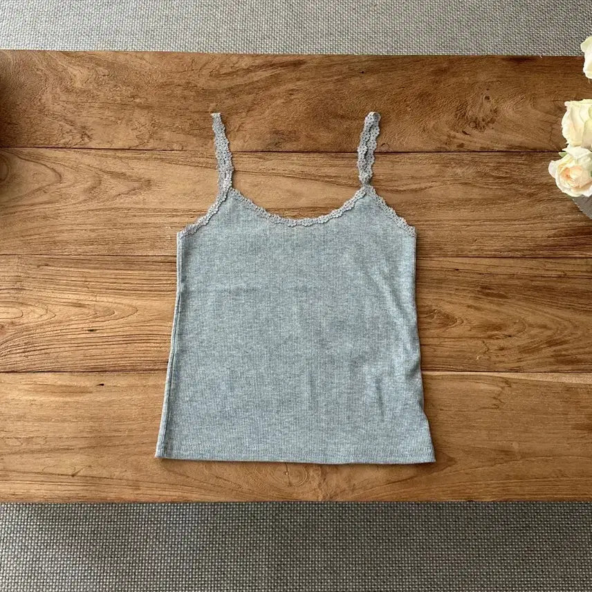 [BUNJANG] Gray Flower Camisole / 그레이 플라워 나시