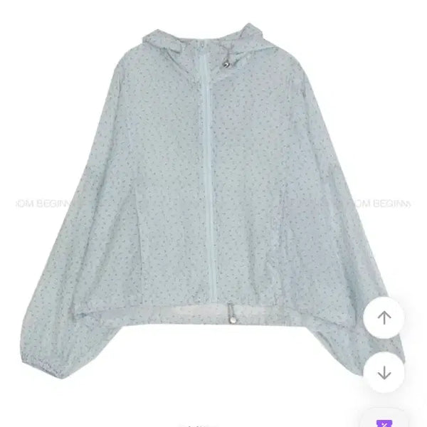 [BUNJANG] From Beginning Notte Flower Windbreaker Jumper Sky Blue / 프롬비기닝 노티 플라워 윈드브레이커점퍼 스카이블루