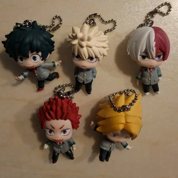 [BUNJANG] My Hero Academia Swing Mascot Keyring Set / 나히아 흔들흔들 후라후라 스윙 마스코트 키링 교복 일괄 판매