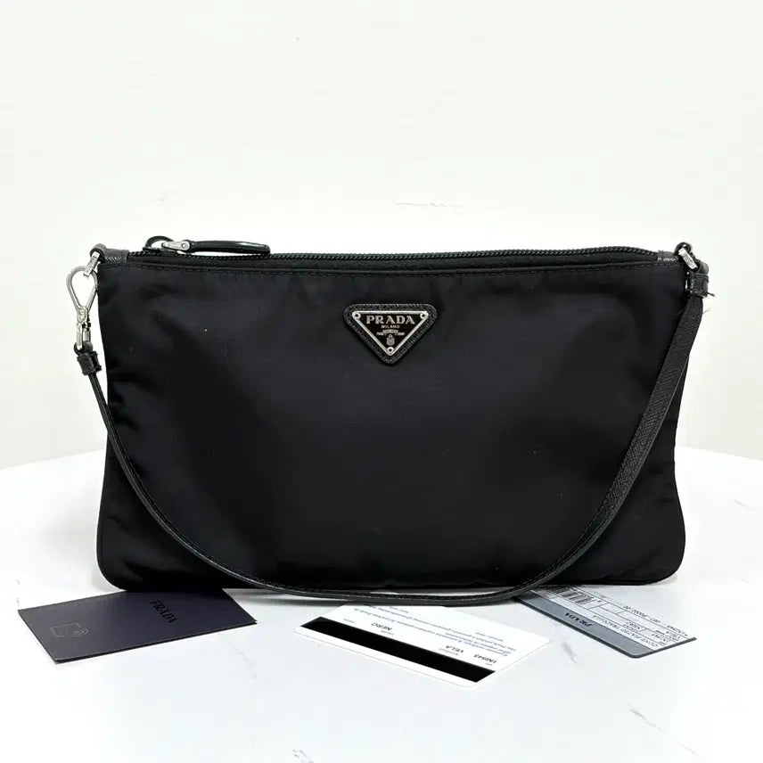 [BUNJANG] Prada Triangle Logo Nylon Women's Mini Shoulder Bag Black (1NI545) / 프라다 삼각로고 나일론 여성 미니 숄더백 블랙 (1NI545)