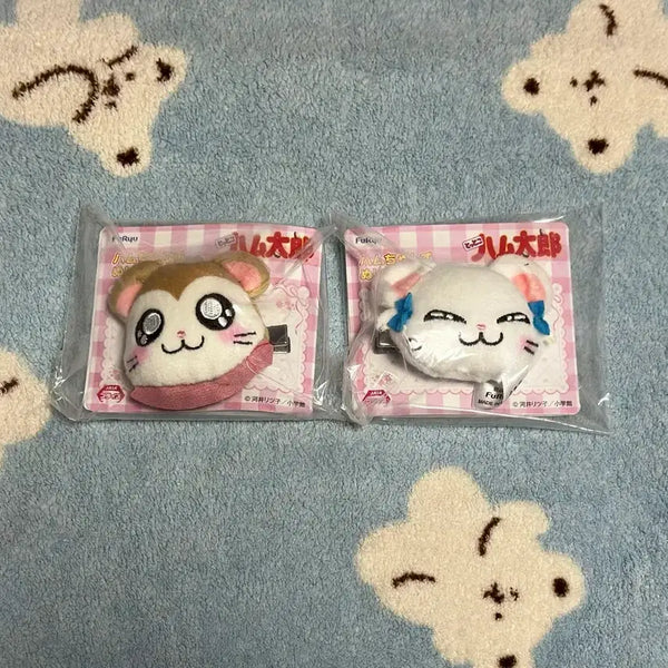 [BUNJANG] Hamtaro Ribbon & Muffler Hairpin Set / 방가방가 햄토리 리본&머플러 인형 헤어핀 세트
