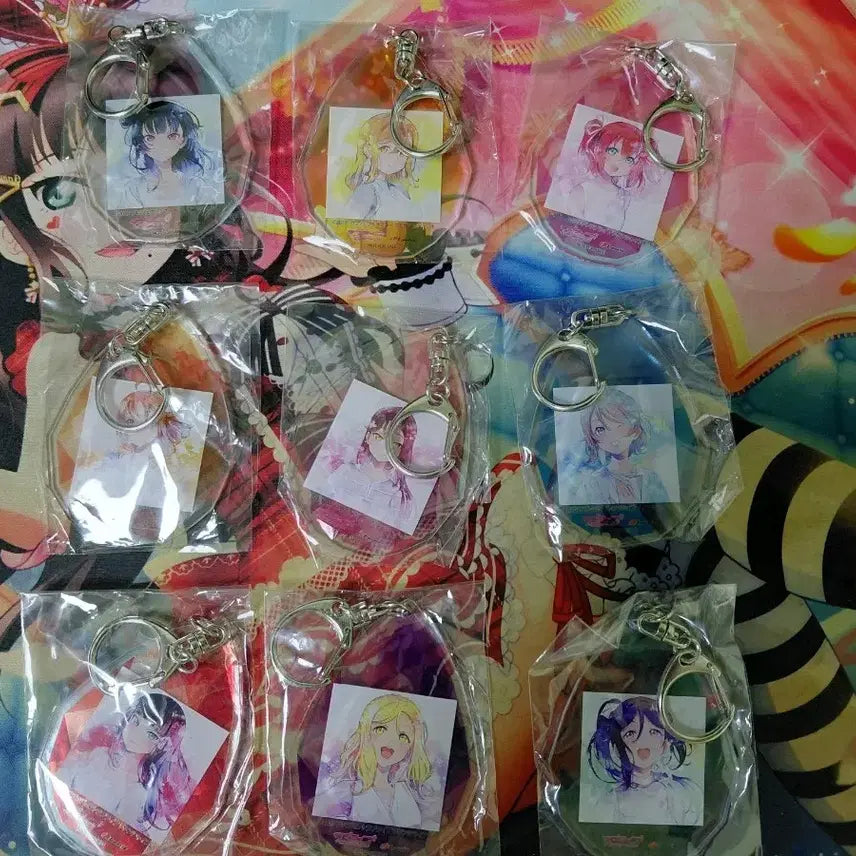 [BUNJANG] Love Live! Sunshine!! Aqours All Members "Water Drop" Acrylic Keychain Set / 러브라이브 선샤인 Aqours 올 멤버 특전 아크릴 물방울형 키링 세트