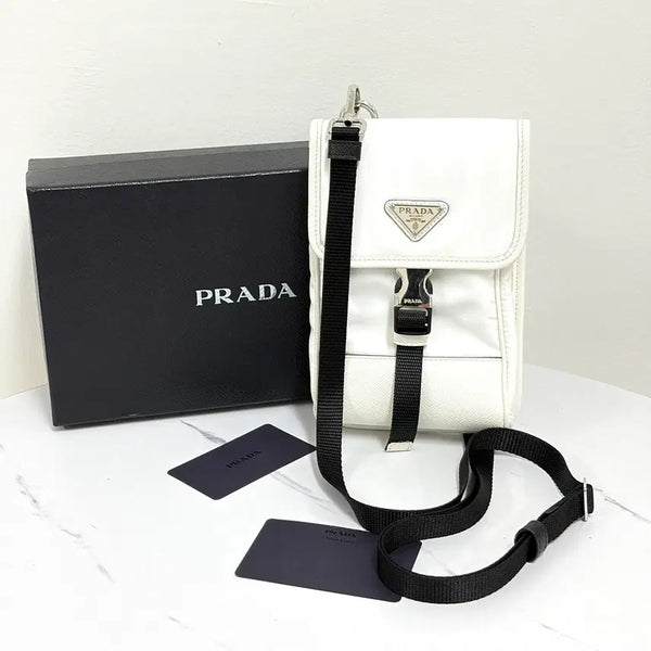 [BUNJANG] Prada Triangle Logo Nylon Phone Case Crossbody Bag (2ZH109) / 프라다 삼각로고 나일론 폰 케이스 크로스백 (2ZH109)