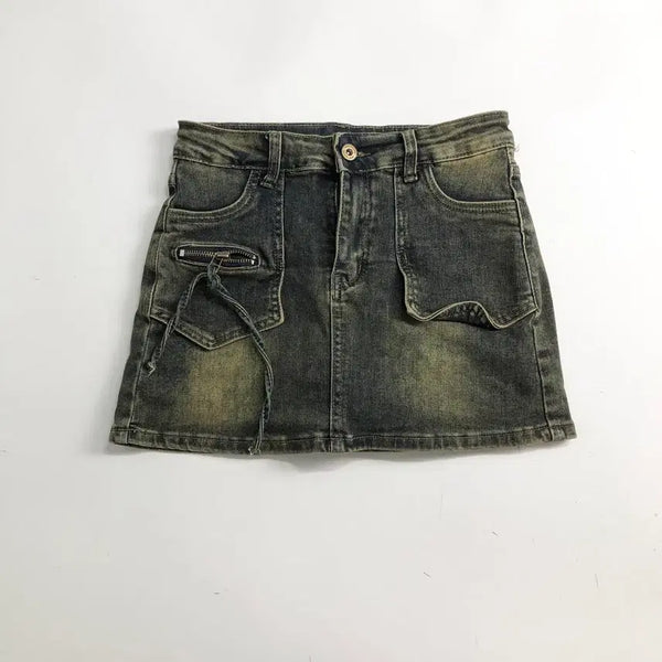 [BUNJANG] Cargo Denim Skirt / 카고 데님 스커트