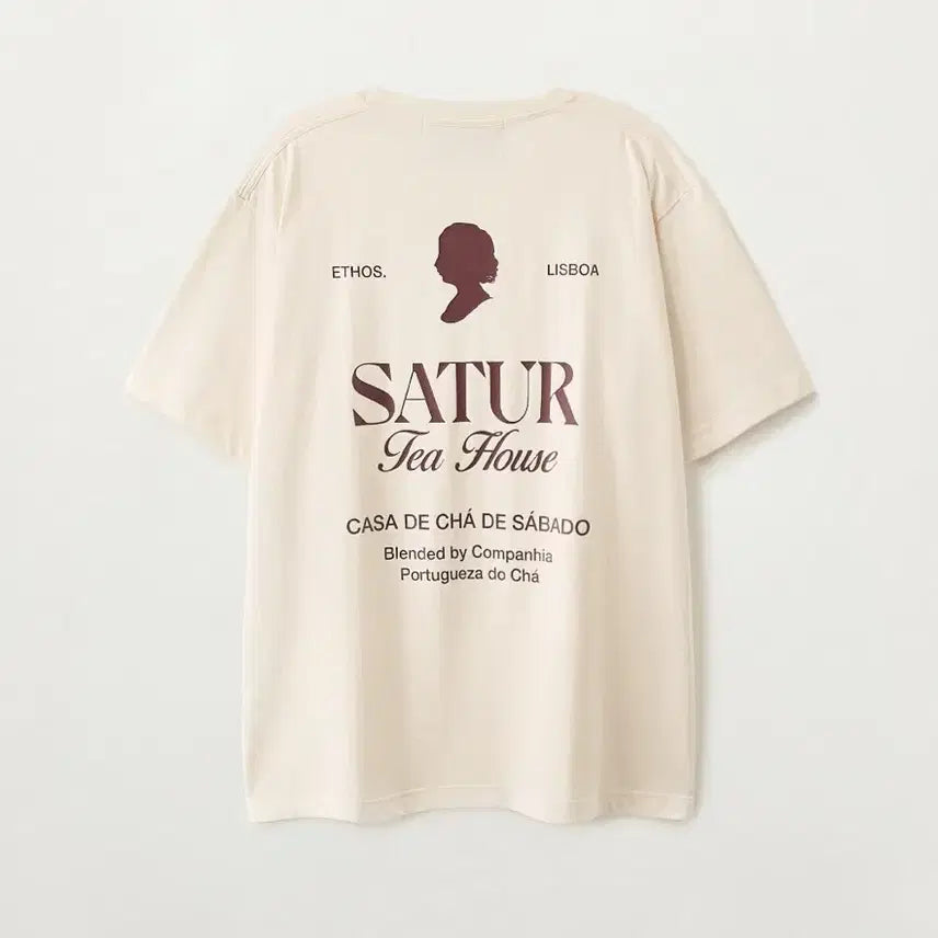 [BUNJANG] SATUR Seater Teahouse Short Sleeve T-Shirt Beige / SATUR 세터 티 하우스 반팔티