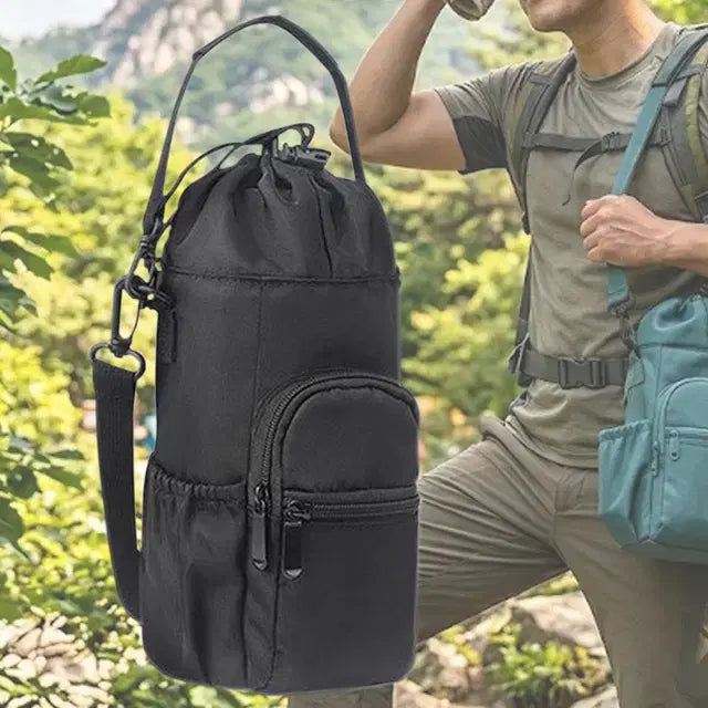 [BUNJANG] Insulated Tumbler Crossbody Bag - Large Capacity Water Bottle Pouch / 캠핑 등산 보냉 텀블러 크로스백 대용량 물병 파우치