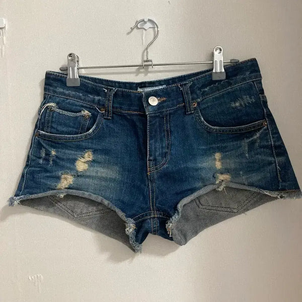 [BUNJANG] High Waist Denim Shorts / 청바지 데님 바지 진청 하이 숏팬츠 반바지 / 사이즈 26