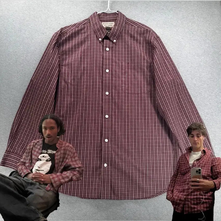 [BUNJANG] Duluth Trading Co. Wrinkle Fighter Plaid Shirt (Wine Berry) / 덜루스 트레이딩 링클 파이터 플래드 셔츠 (와인 베리)