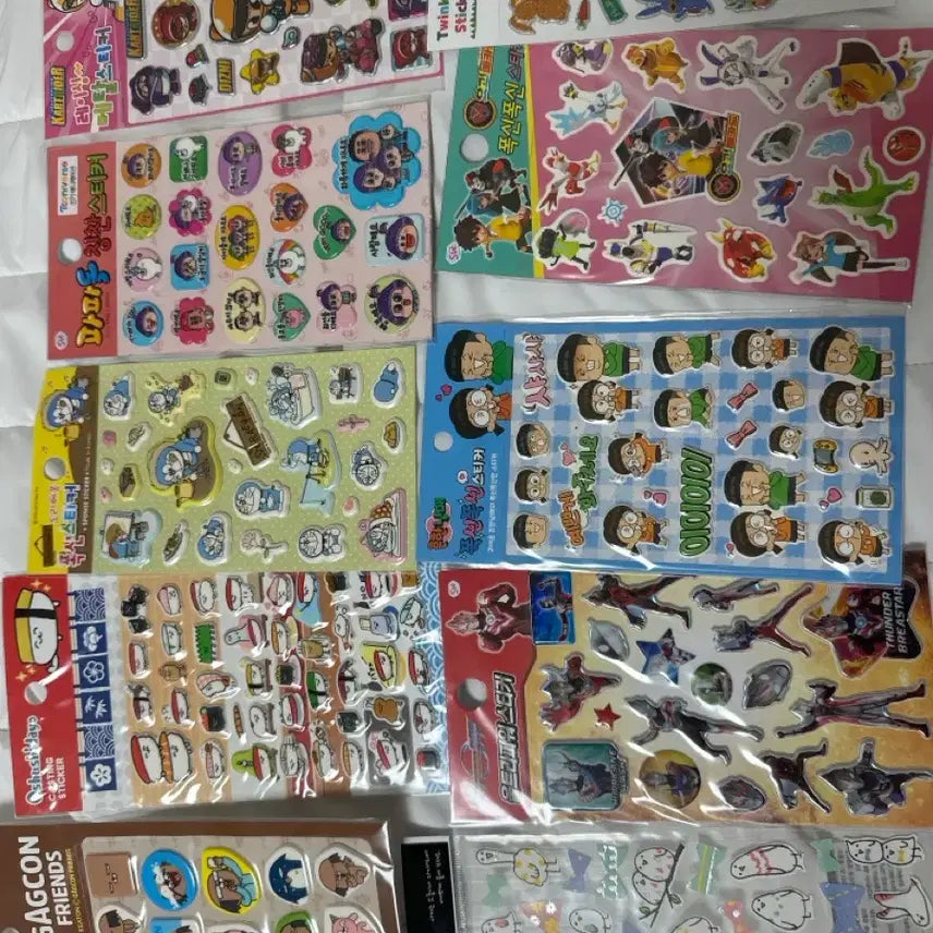 [BUNJANG] Character Sticker Set (10 Types) / 캐릭터 스티커 10종 세트