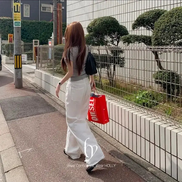 [BUNJANG] White Wide Leg Jeans / 백 화이트 와이드 팬츠 청바지