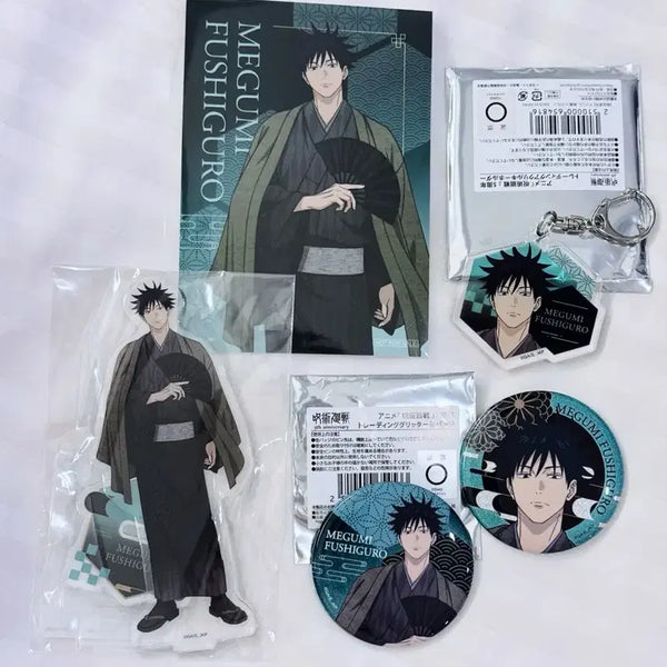 [BUNJANG] Jujutsu Kaisen Tsutaya Pop-up Yukata Series Megumi Fushiguro Acrylic Stand, Keychain, Can Badge & Bromide Set / 주술회전 츠타야 팝업 유카타 아크릴 캔뱃지 키링 특전 후시구로 메구미