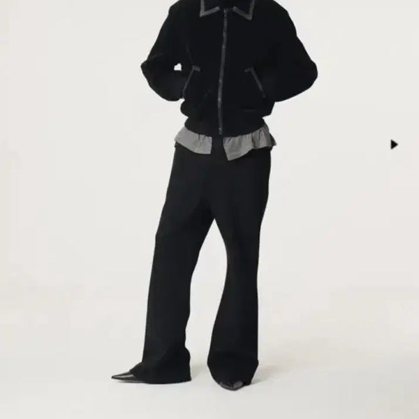 [BUNJANG] RECTO 25FW Contrast Collar Detail Ben Jumper Black / [L] 렉토 25FW 콘트라스트 카라 디테일 벤 점퍼 블랙